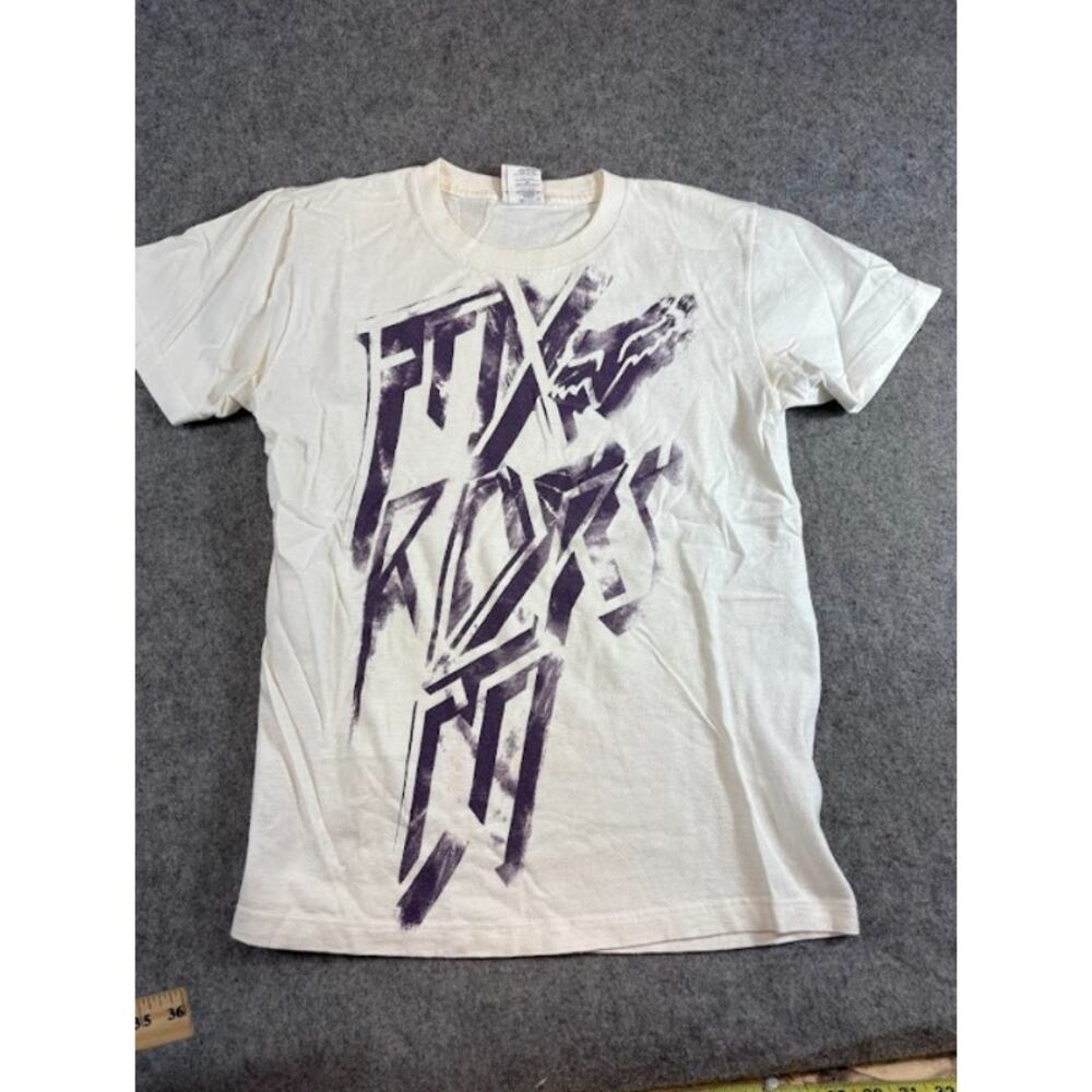 Fox Racing Oversized Sketch Logo Shirt Men Small Motocross Grunge Streetwear Y2K